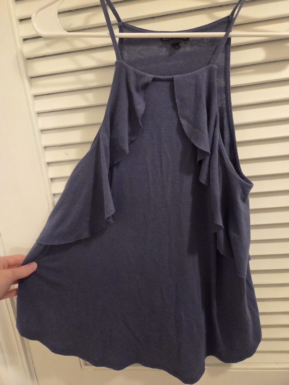 Express Blue Ruffle Camisole - Picture 4 of 7